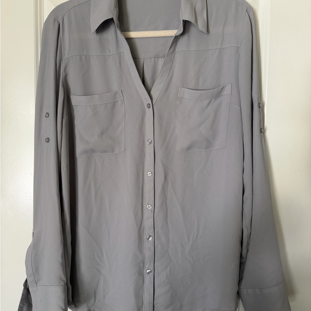 Express Soft Gray Portofino Shirt